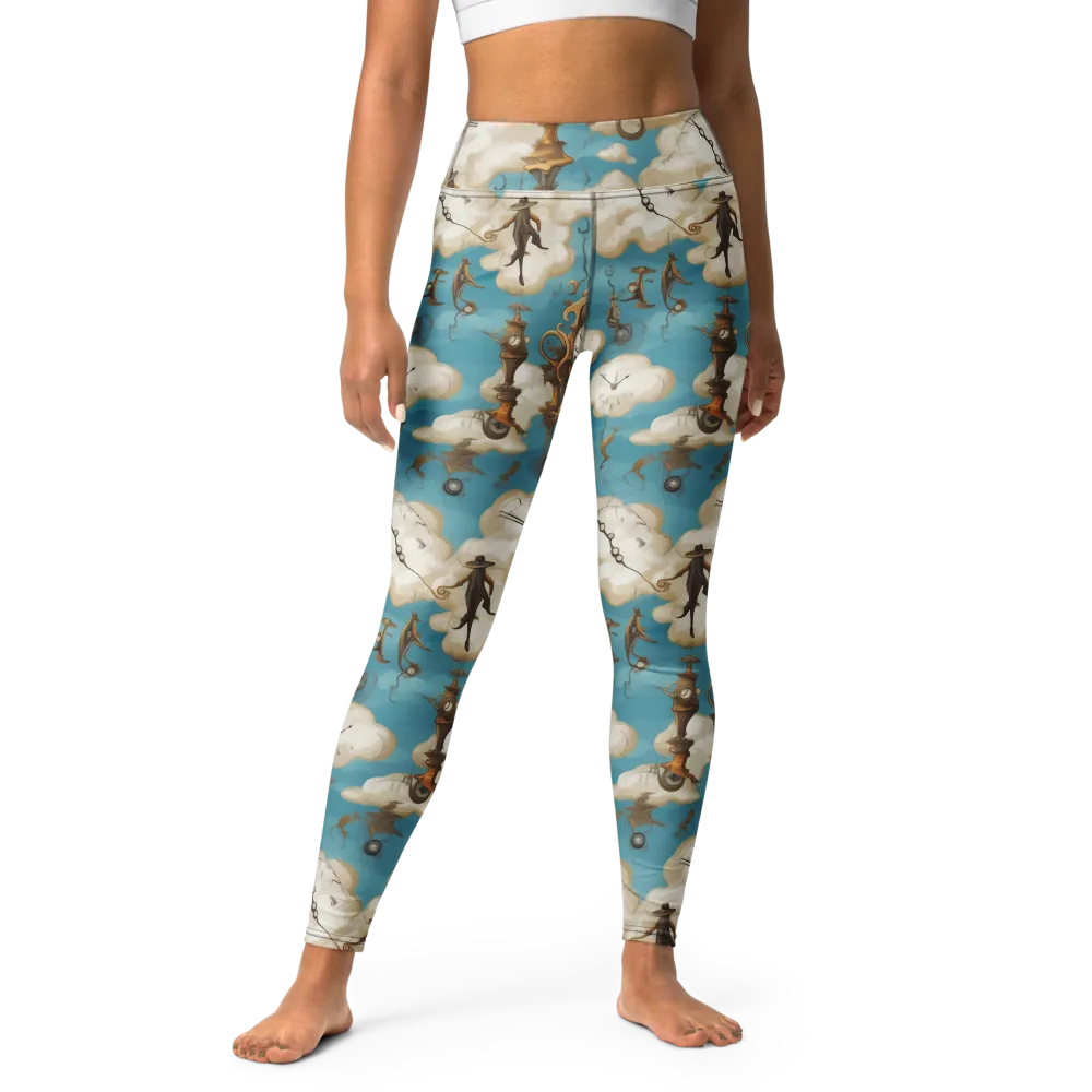 Clockwork Cloudscape on Yoga Leggings — Front