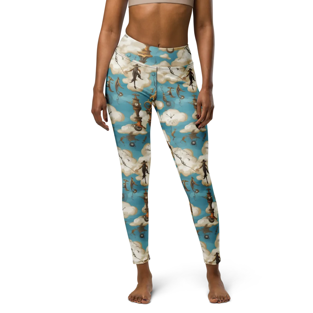 Clockwork Cloudscape on Yoga Leggings — Front