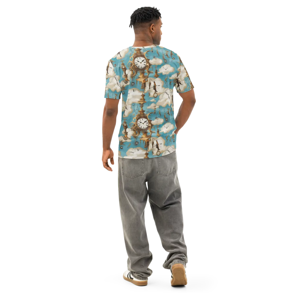 Clockwork Cloudscape on Men's Cotton Crew Neck T-Shirt — Back