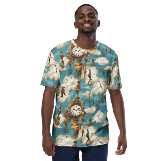 Clockwork Cloudscape on a Men's Crew Neck T-Shirt