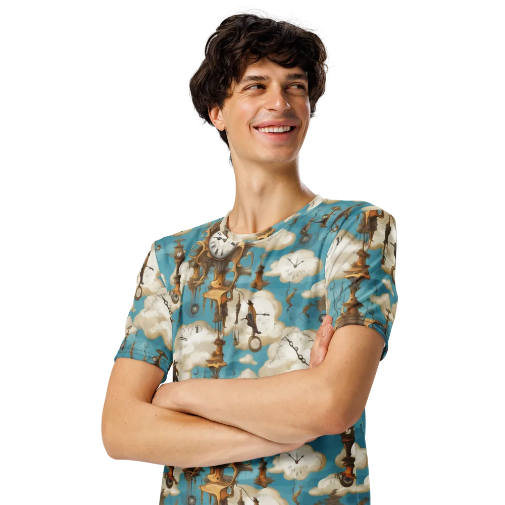 Clockwork Cloudscape on Men's Crew Neck T-Shirt — Left Front