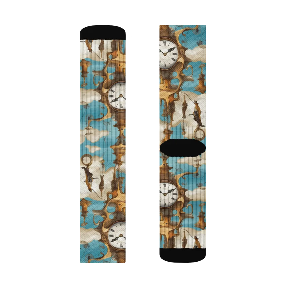 Clockwork Cloudscape on Socks — Left Sock