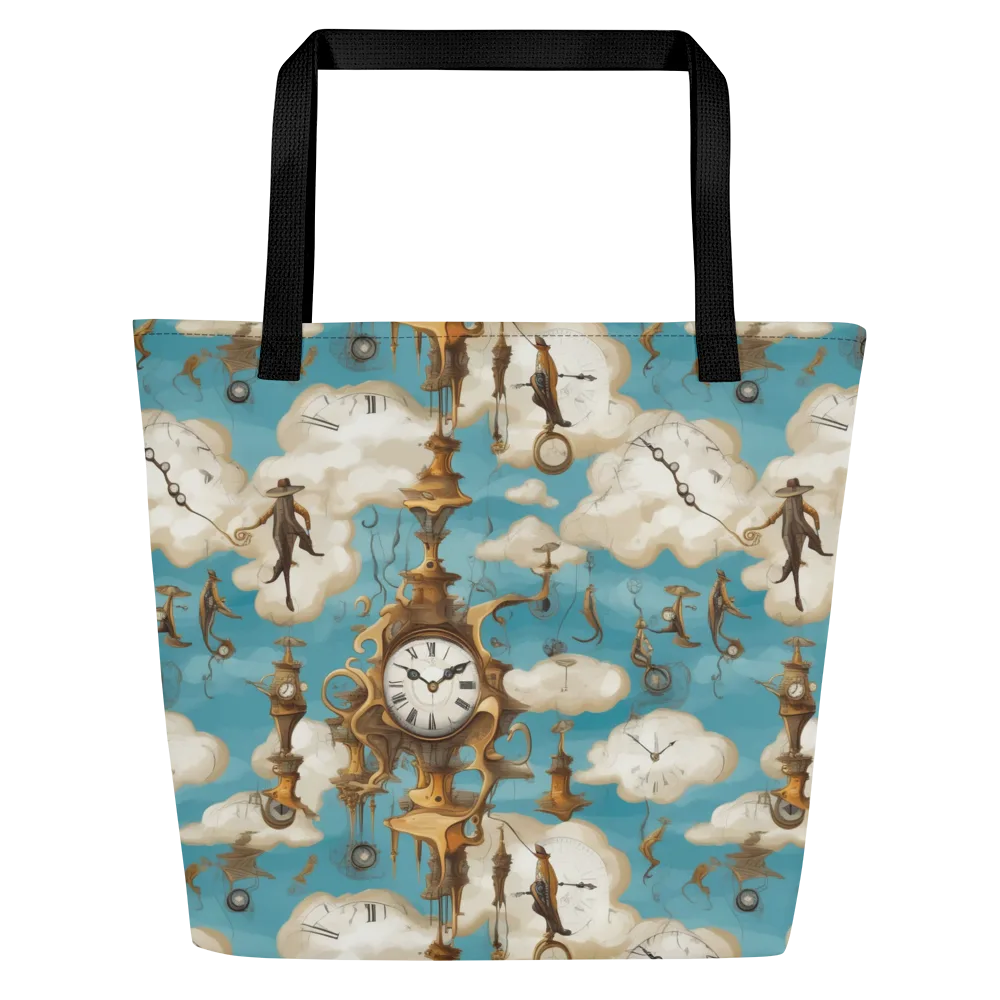 Clockwork Cloudscape on Large Tote Bag W/ Pocket — Front