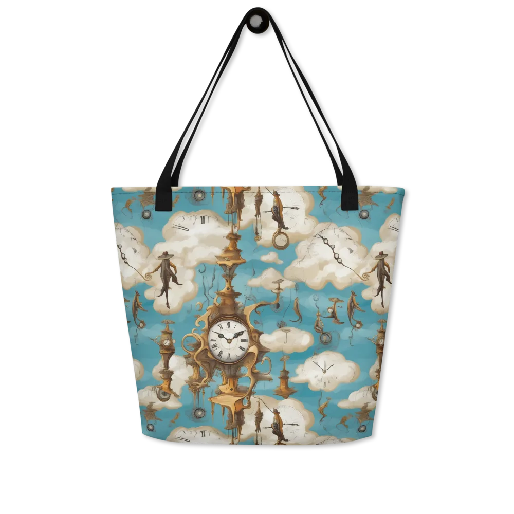 Clockwork Cloudscape on Large Tote Bag W/ Pocket — Front