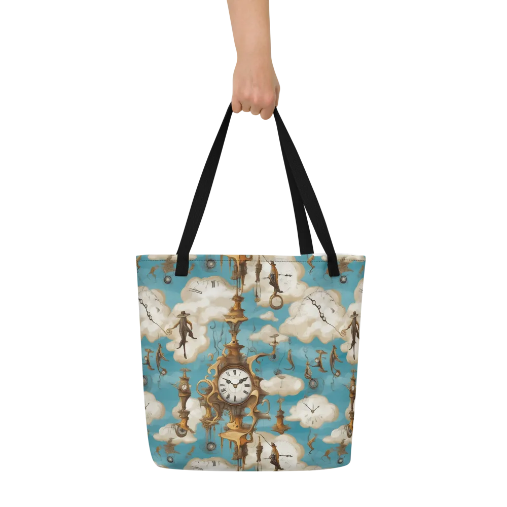Clockwork Cloudscape on Large Tote Bag W/ Pocket — Front