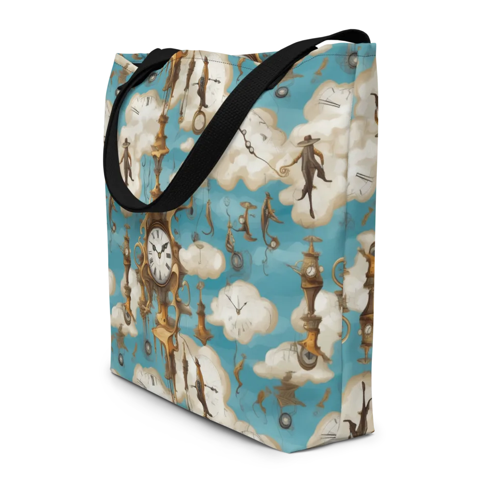 Clockwork Cloudscape on Large Tote Bag W/ Pocket — Front