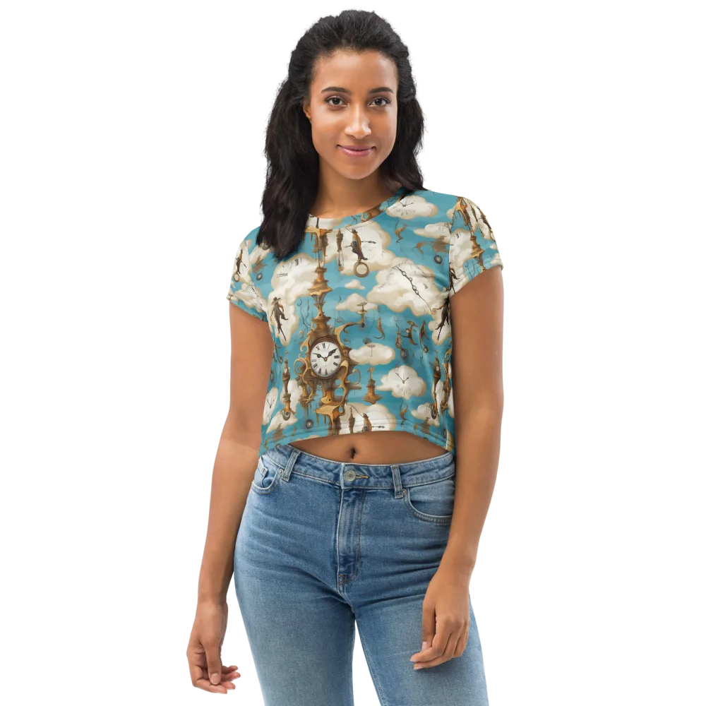 Clockwork Cloudscape on Crop Tee — Front