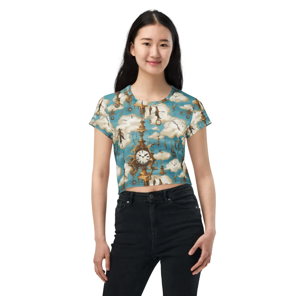 Clockwork Cloudscape on Crop Tee — Front