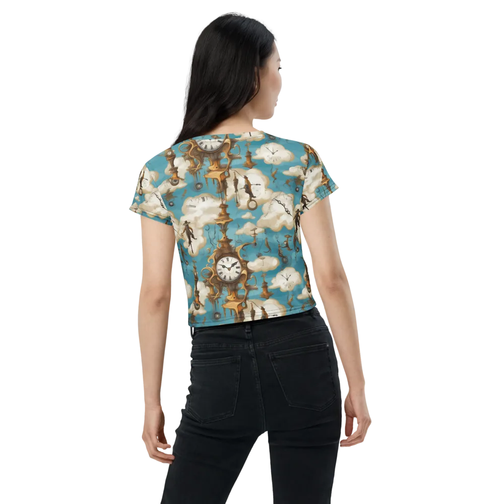 Clockwork Cloudscape on Crop Tee — Back