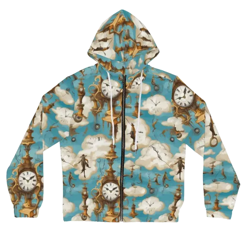 Clockwork Cloudscape on a Women's Full-Zip Hoodie