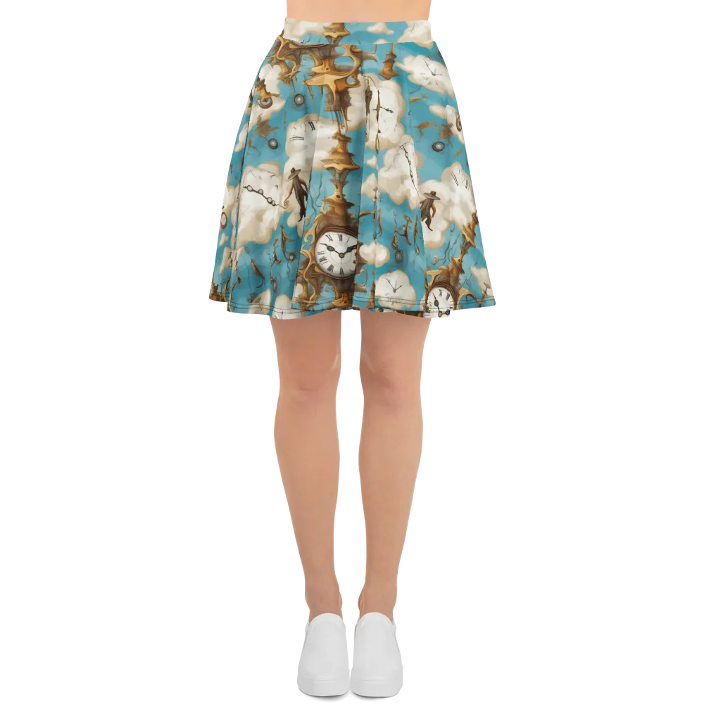 Clockwork Cloudscape on Skater Skirt — Front