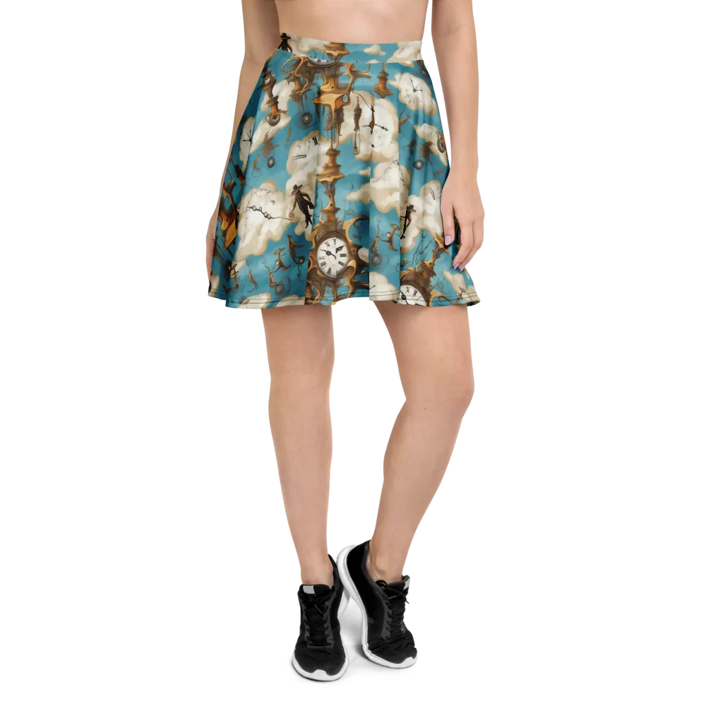 Clockwork Cloudscape on Skater Skirt — Front