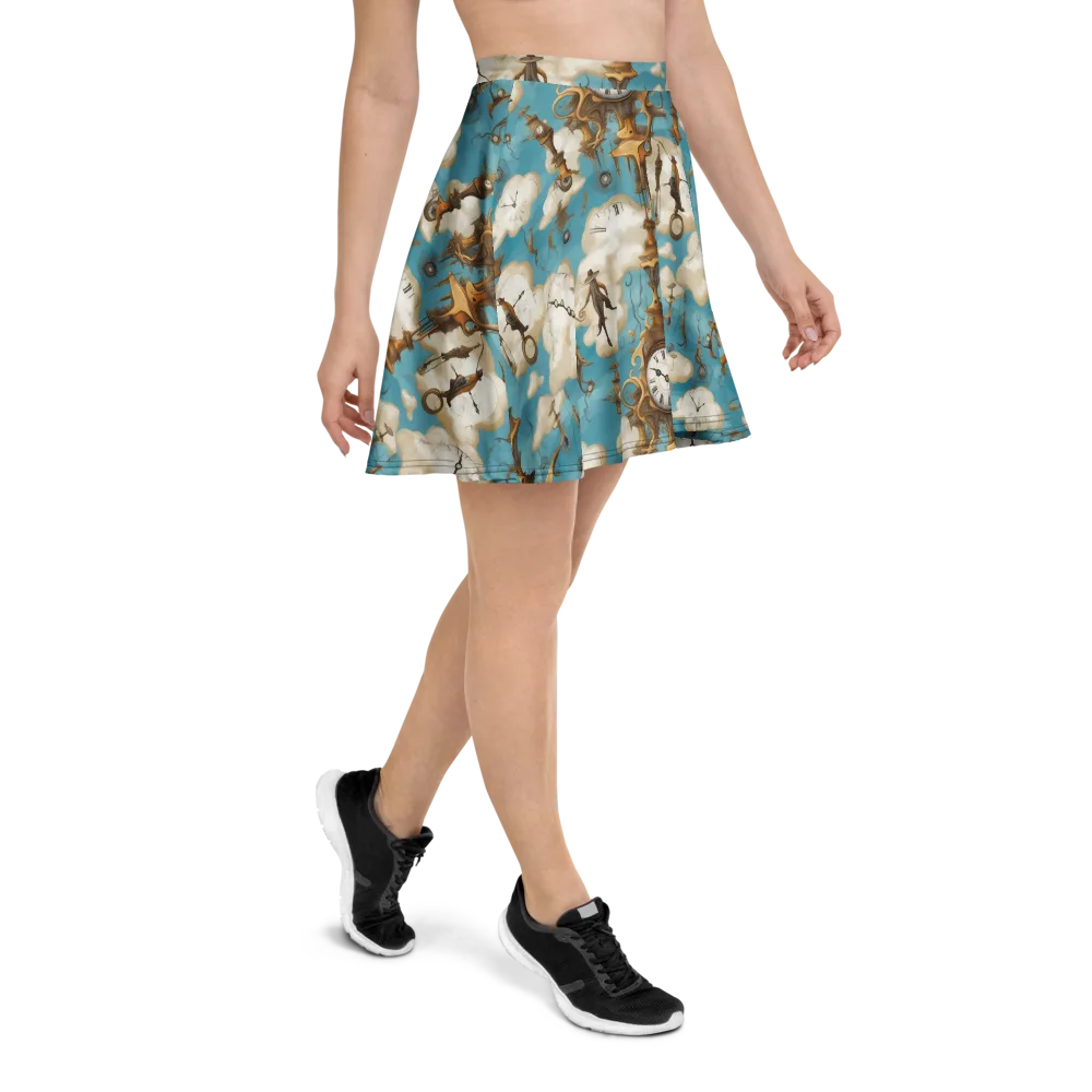 Clockwork Cloudscape on Skater Skirt — Right