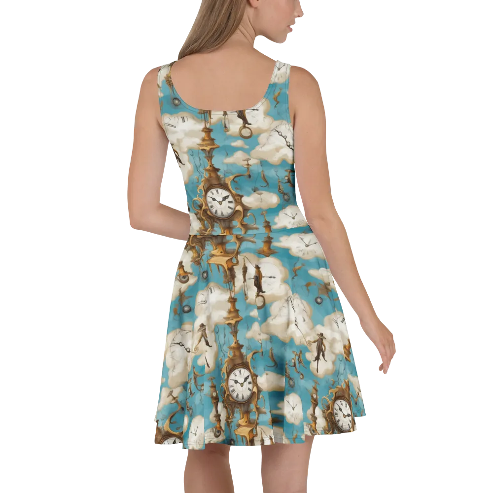 Clockwork Cloudscape on Skater Dress — Back