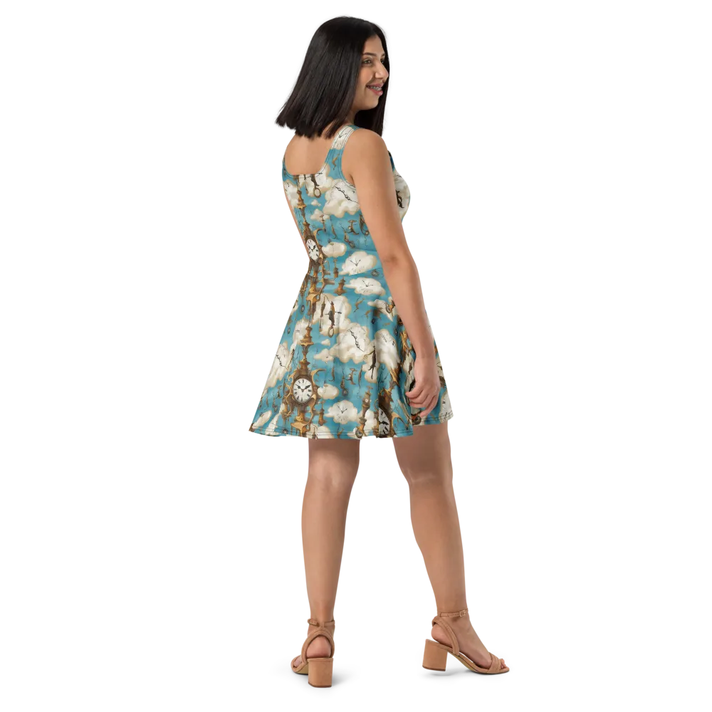 Clockwork Cloudscape on Skater Dress — Right