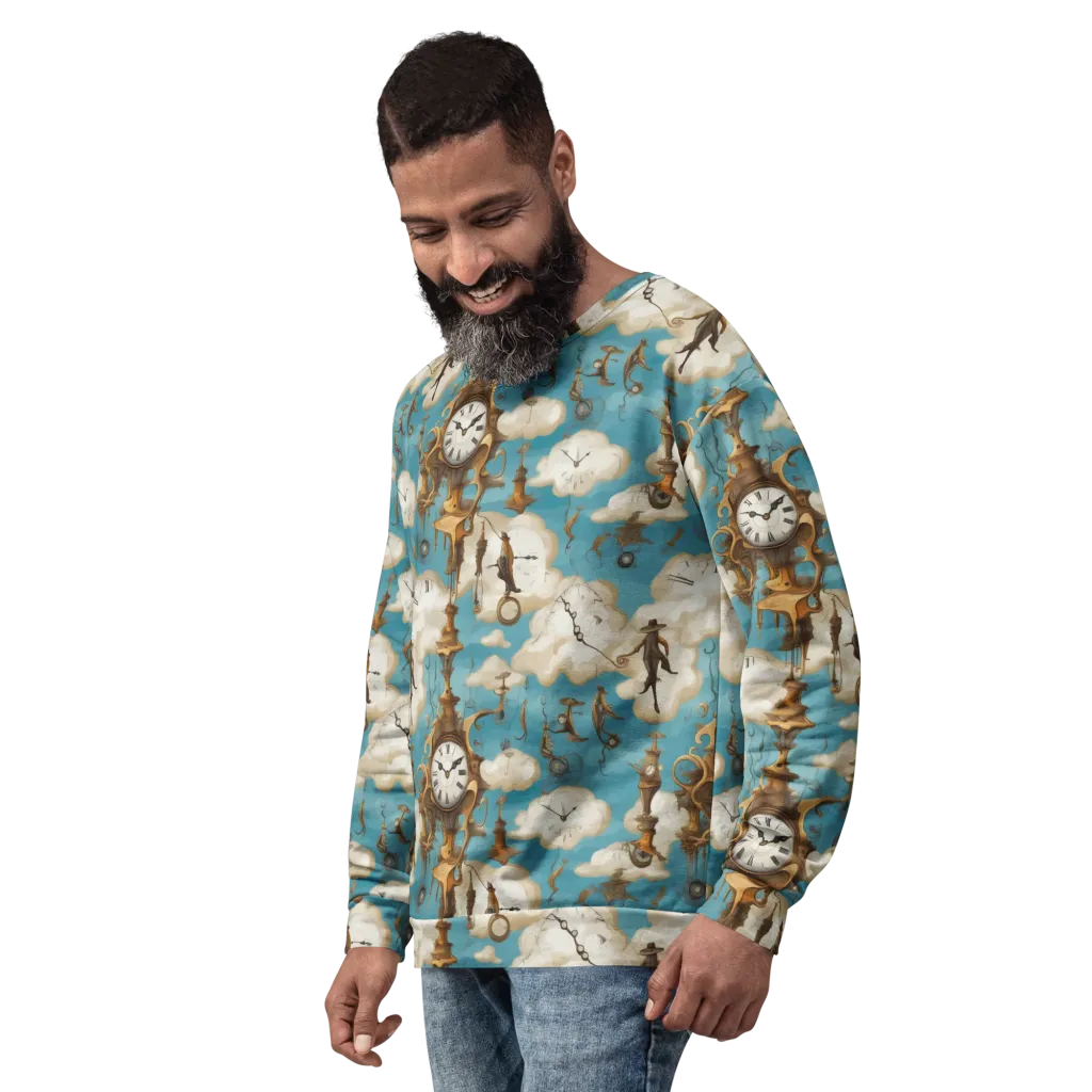 Clockwork Cloudscape on Sweatshirt — Left Front