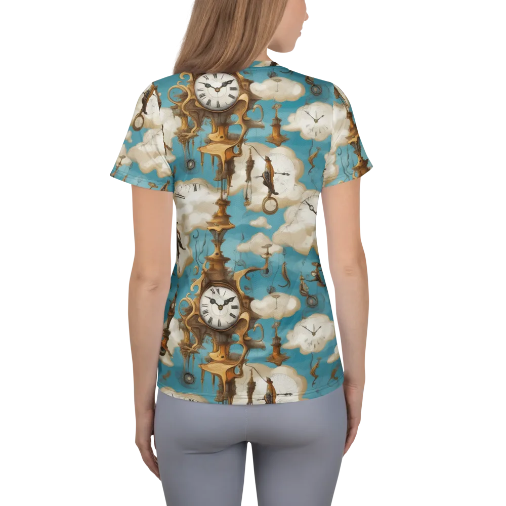 Clockwork Cloudscape on Women's Athletic T-Shirt — Back
