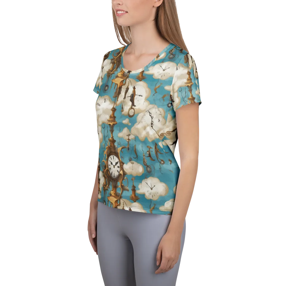 Clockwork Cloudscape on Women's Athletic T-Shirt — Left