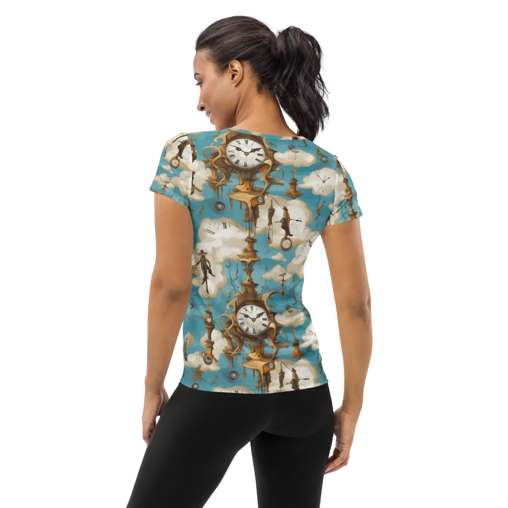 Clockwork Cloudscape on Women's Athletic T-Shirt — Back