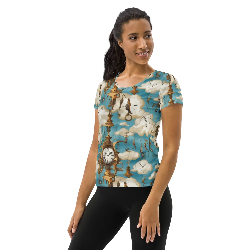 Clockwork Cloudscape on Women's Athletic T-Shirt — Left