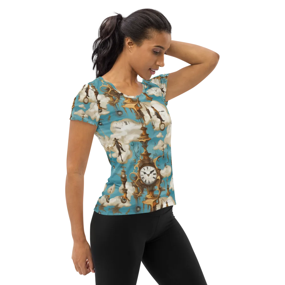 Clockwork Cloudscape on Women's Athletic T-Shirt — Right