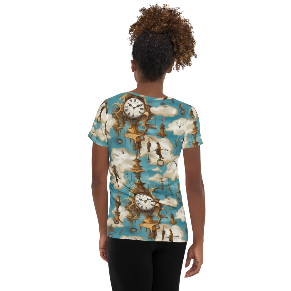Clockwork Cloudscape on Women's Athletic T-Shirt — Back