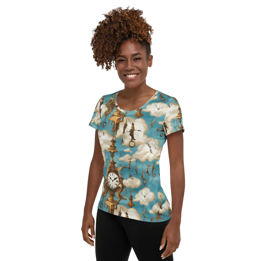 Clockwork Cloudscape on Women's Athletic T-Shirt — Left