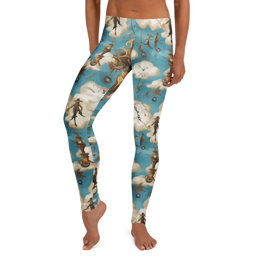Clockwork Cloudscape on Leggings — Front