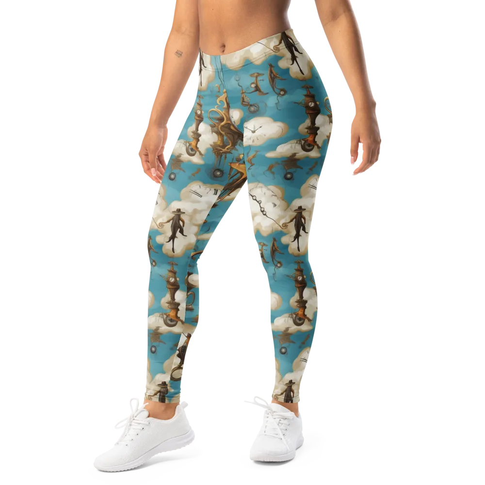 Clockwork Cloudscape on Leggings — Left Front