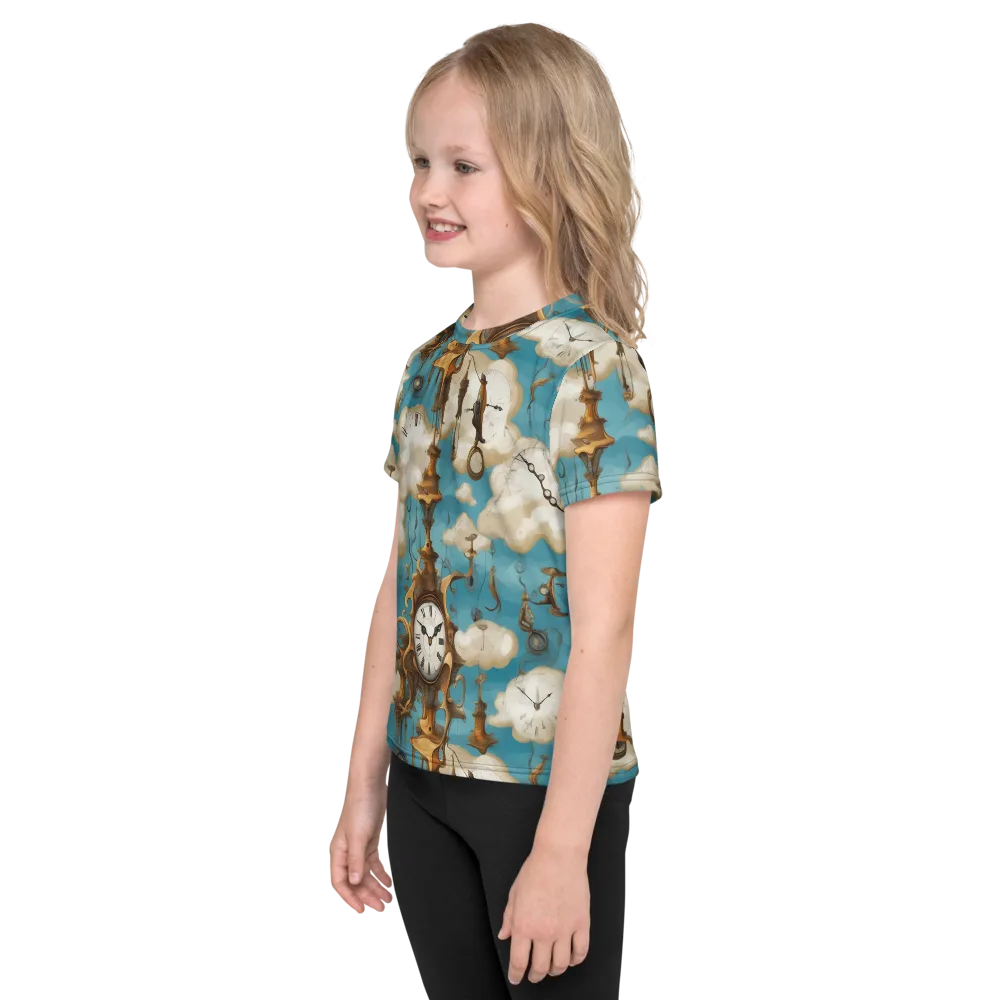 Clockwork Cloudscape on Kids Crew Neck T-Shirt — Left