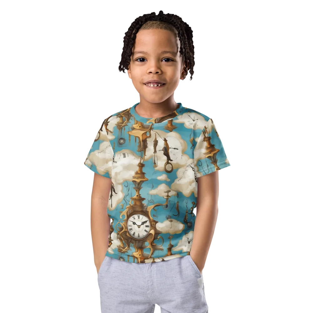 Clockwork Cloudscape on Kids Crew Neck T-Shirt — Front