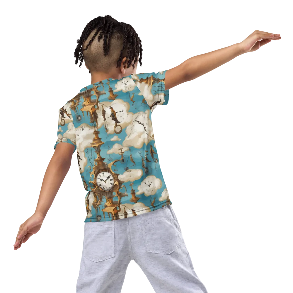 Clockwork Cloudscape on Kids Crew Neck T-Shirt — Back