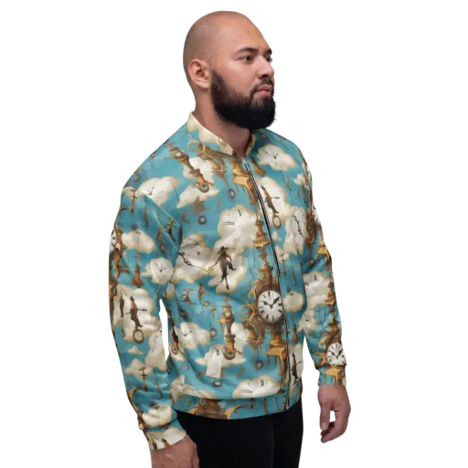 Clockwork Cloudscape on a Bomber Jacket