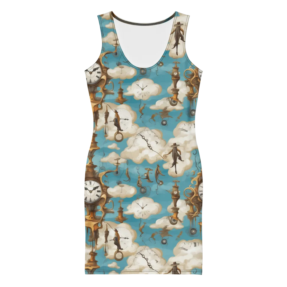 Clockwork Cloudscape on Bodycon Dress — Front