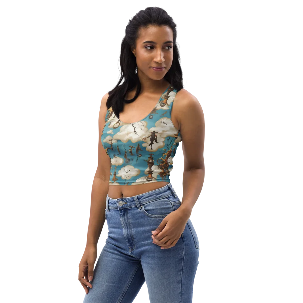 Clockwork Cloudscape on Crop Top — Left Front