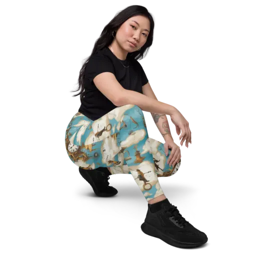 Clockwork Cloudscape on a Leggings with Pockets