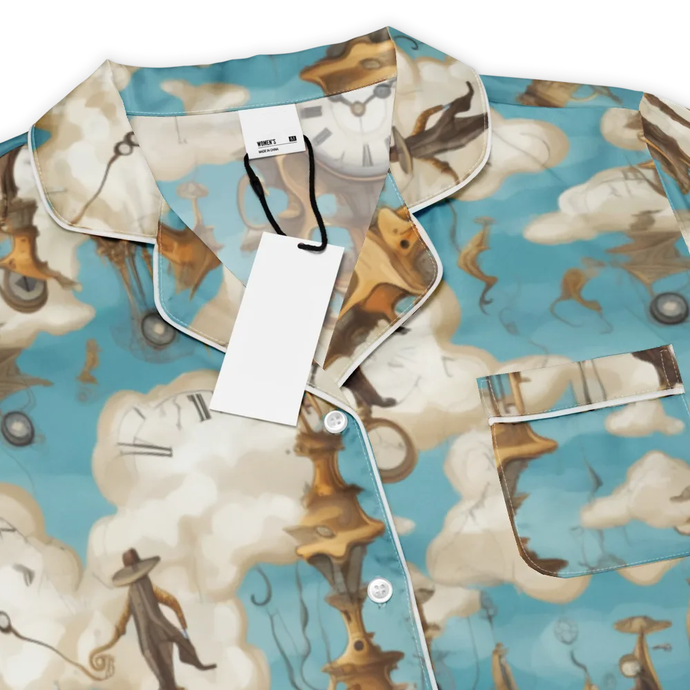 Clockwork Cloudscape on Women's Short Sleeve Pajama Top — Product details