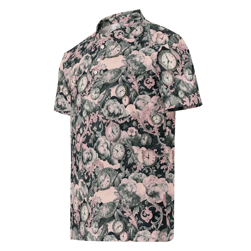Tortoise Temporale on Men's Slim Fit Polo Shirt — Left Front