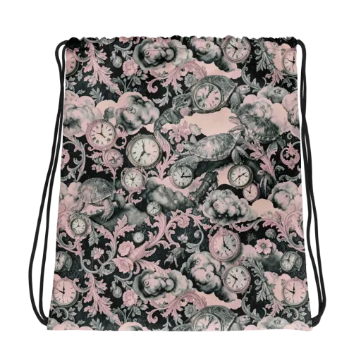 Tortoise Temporale on a Drawstring Bag
