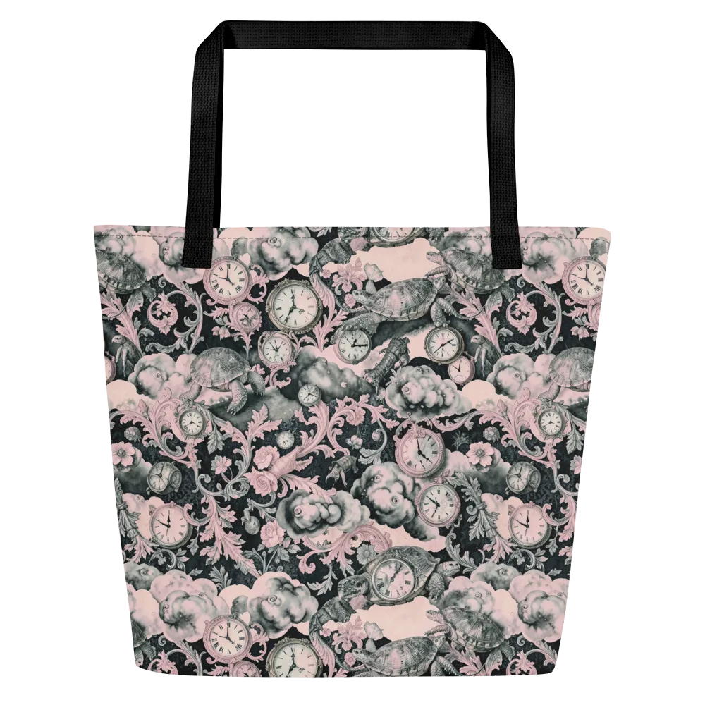 Tortoise Temporale on Large Tote Bag W/ Pocket — Front