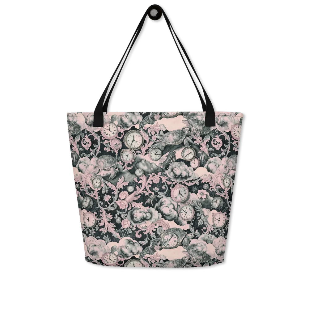 Tortoise Temporale on Large Tote Bag W/ Pocket — Front