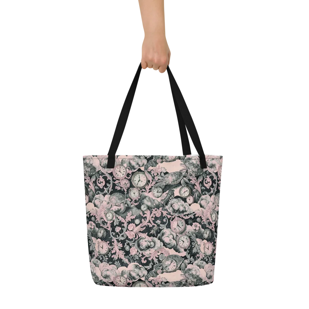 Tortoise Temporale on Large Tote Bag W/ Pocket — Front
