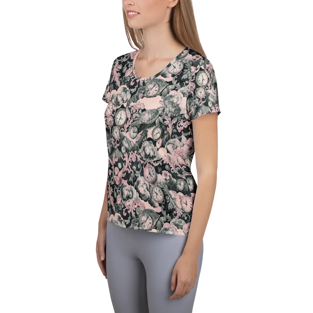 Tortoise Temporale on Women's Athletic T-Shirt — Left