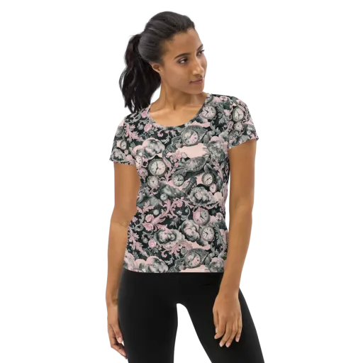 Tortoise Temporale on a Women's Athletic T-Shirt