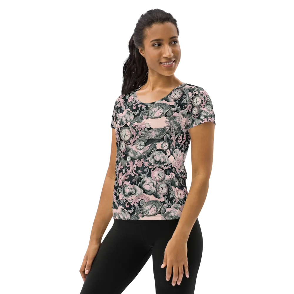 Tortoise Temporale on Women's Athletic T-Shirt — Left