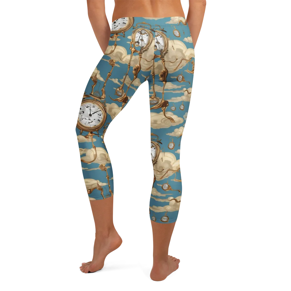 Cloudwork Clock on Capri Leggings — Back