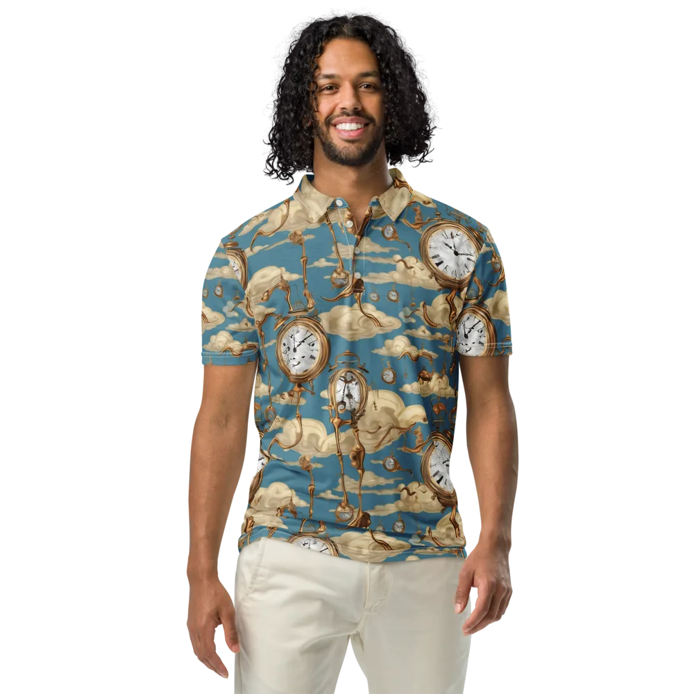 Cloudwork Clock on Men's Slim Fit Polo Shirt — Front
