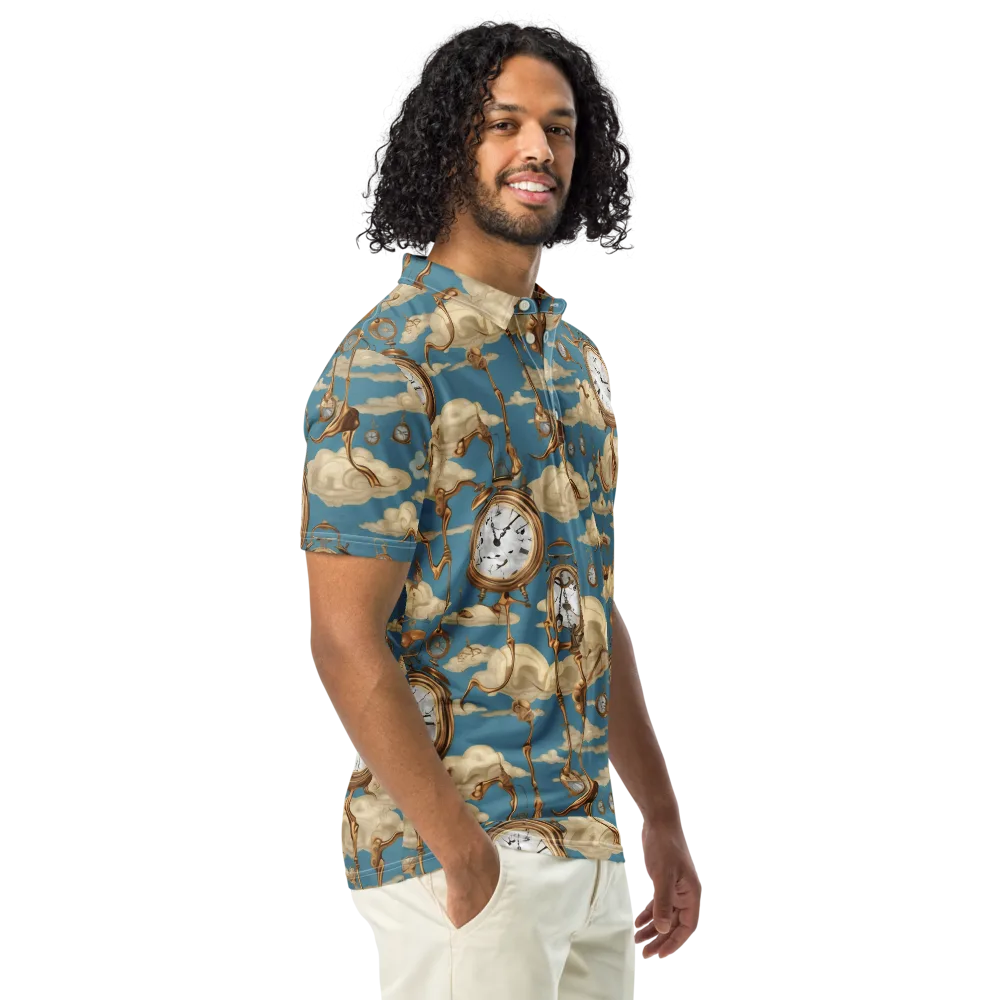Cloudwork Clock on Men's Slim Fit Polo Shirt — Right Front