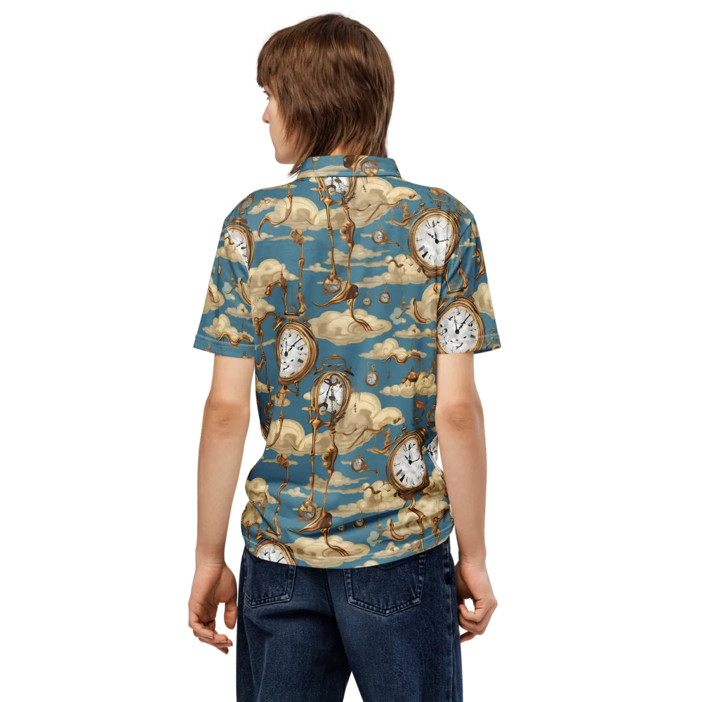 Cloudwork Clock on Men's Slim Fit Polo Shirt — Back