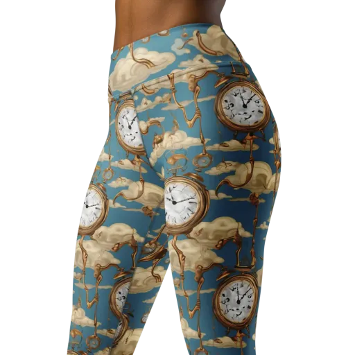 Cloudwork Clock on a Yoga Leggings